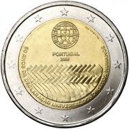  2 евро 2008 «60 лет Декларации прав человека» Португалия, фото 1 