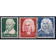  1935. Германия. Рейх. 573-575. Композиторы. Шютц, Бах, Гендель. 3 марки, фото 1 
