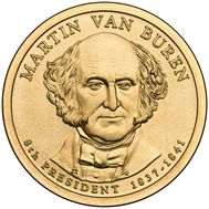  1 доллар 2008 «8-й президент Мартин Ван Бюрен» США (случайный монетный двор), фото 1 