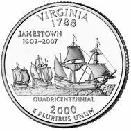  25 центов 2000 «Вирджиния» (штаты США), фото 1 