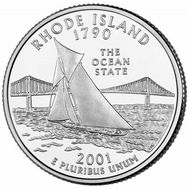  25 центов 2001 «Род-Айленд» (штаты США), фото 1 
