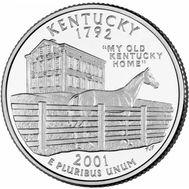  25 центов 2001 «Кентукки» (штаты США), фото 1 