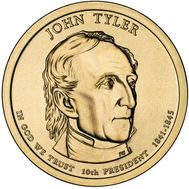  1 доллар 2009 «10-й президент Джон Тайлер» США (случайный монетный двор), фото 1 