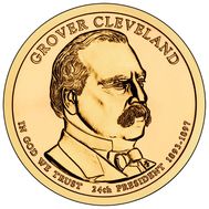  1 доллар 2012 «24-й президент Гровер Кливленд» США (случайный монетный двор), фото 1 