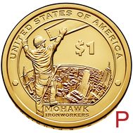  1 доллар 2015 «Рабочие Мохоки» США P (Сакагавея), фото 1 
