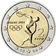  2 евро 2004 «Летние олимпийские игры 2004 в Афинах» Греция, фото 1 