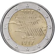  2 евро 2007 «90 лет независимости Финляндии» Финляндия, фото 1 