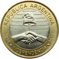  2 песо 2016 «200 летие Независимости» Аргентина, фото 1 