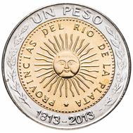  1 песо 2013 «200 лет первой национальной монете» Аргентина, фото 1 