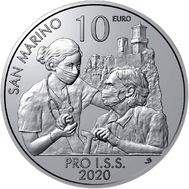  10 евро 2020 «Борьба с пандемией COVID-19» Сан-Марино, фото 1 