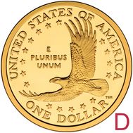  1 доллар 2000 «Парящий орёл» США D (Сакагавея), фото 1 