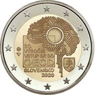  2 евро 2020 «20 лет вступления в ОЭСР» Словакия, фото 1 