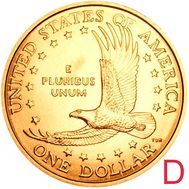  1 доллар 2007 «Парящий орёл» США D (Сакагавея), фото 1 
