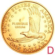  1 доллар 2008 «Парящий орёл» США D (Сакагавея), фото 1 