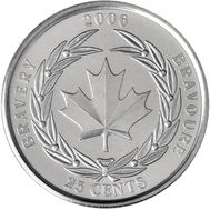  25 центов 2006 «Медаль за храбрость» Канада, фото 1 