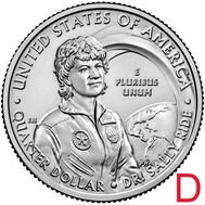  25 центов 2022 «Доктор Салли Райд» (Выдающиеся женщины США) D, фото 1 