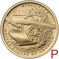  1 доллар 2024 «Стальной плуг. Иллинойс» P (Американские инновации), фото 1 