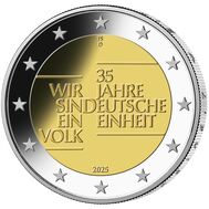  2 евро 2025 «35 лет немецкого единства» Германия, фото 1 