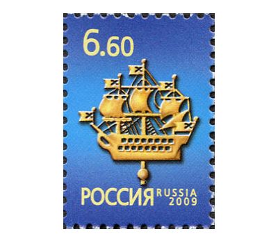  Почтовая марка «Исторический символ Санкт-Петербурга. Кораблик на шпиле Адмиралтейства» 2009, фото 1 