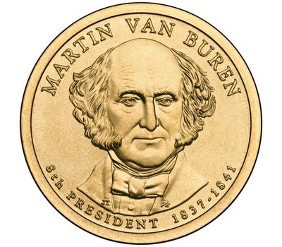  Монета 1 доллар 2008 «8-й президент Мартин Ван Бюрен» США (случайный монетный двор), фото 1 