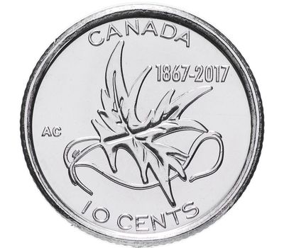  Монета 10 центов 2017 «150 лет Конфедерации. Крылья мира» Канада, фото 1 