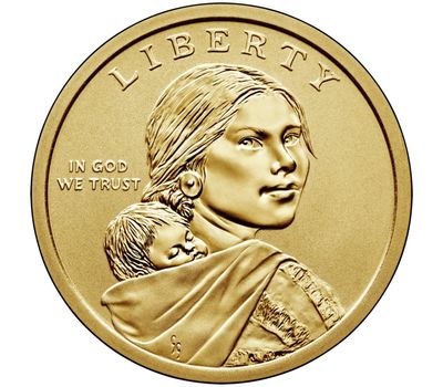 Монета 1 доллар 2009 «Индианка, выращивающая трёх сестёр» США P (Сакагавея), фото 2 