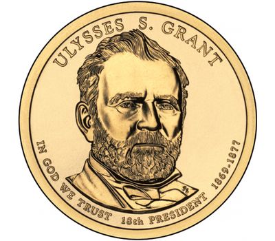  Монета 1 доллар 2011 «18-й президент Улисс С. Грант» США (случайный монетный двор), фото 1 