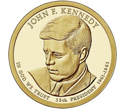  Монета 1 доллар 2015 «35-й президент Джон Ф. Кеннеди» США (случайный монетный двор), фото 1 
