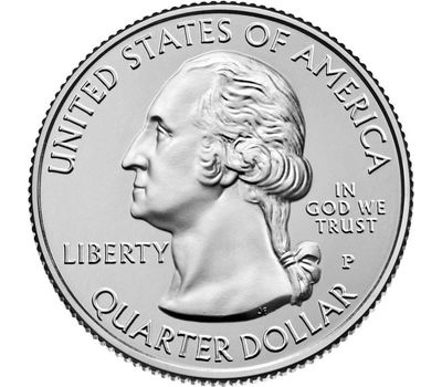  Монета 25 центов 2015 «Автомагистраль Блу-Ридж» (28-й нац. парк США) P, фото 2 