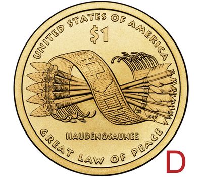 Монета 1 доллар 2010 «Стрелы» США D (Сакагавея), фото 1 