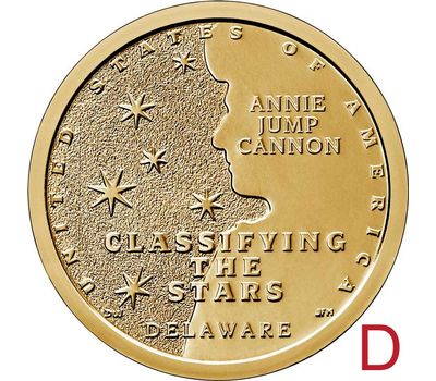  Монета 1 доллар 2019 «Классификация звезд, Энни Кэннон» D (Американские инновации), фото 1 