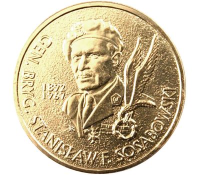  Монета 2 злотых 2004 «Бригадный генерал Станислав Ф. Сосабовский (1892-1967)» Польша, фото 1 