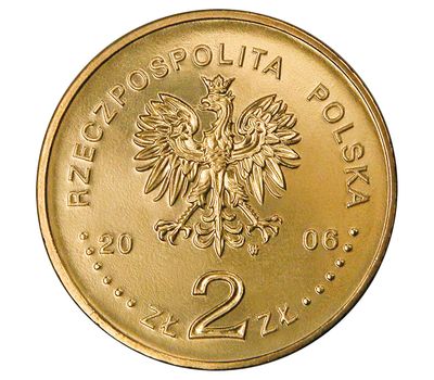  Монета 2 злотых 2006 «100-летие школы экономики в Варшаве» Польша, фото 2 