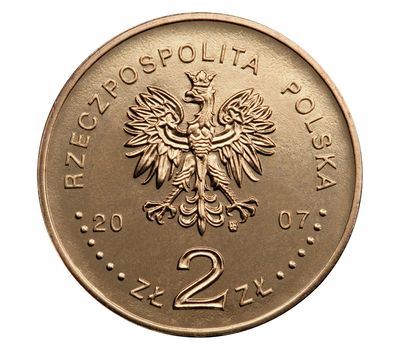  Монета 2 злотых 2007 «750-летие Кракова» Польша, фото 2 