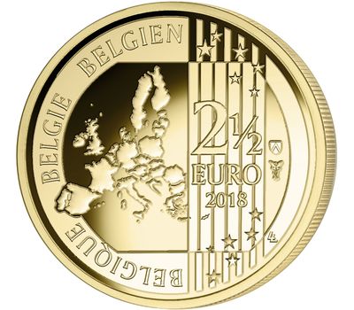  Монета 2,5 евро 2018 «Красные дьяволы» — национальная сборная по футболу» Бельгия (в коинкарте), фото 2 