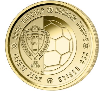  Монета 2,5 евро 2018 «Красные дьяволы» — национальная сборная по футболу» Бельгия (в коинкарте), фото 1 