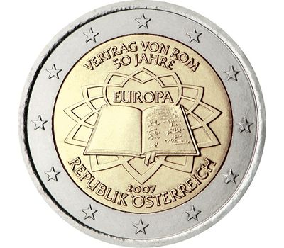  Монета 2 евро 2007 «50 лет подписания Римского договора» Австрия, фото 1 