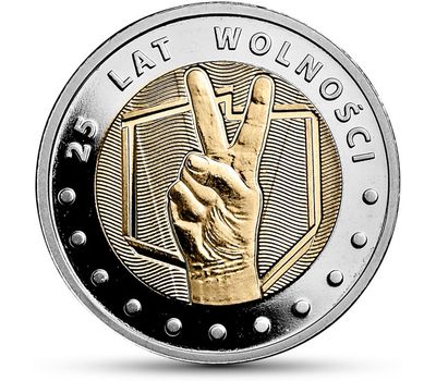  Монета 5 злотых 2014 «25 лет Свободы» Польша, фото 1 