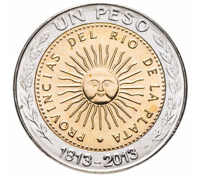  Монета 1 песо 2013 «200 лет первой национальной монете» Аргентина, фото 1 