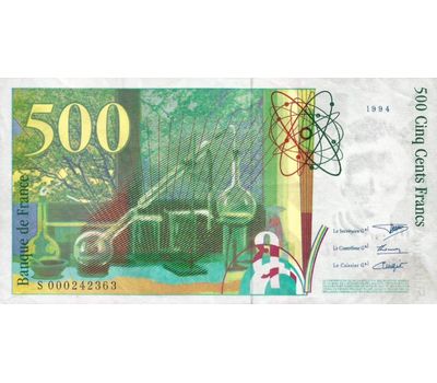  Банкнота 500 франков 1994 года Франция (копия), фото 2 