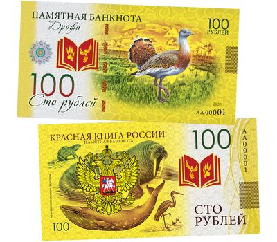  Банкнота 100 рублей «Дрофа. Красная книга России», фото 1 