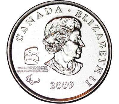  Монета 25 центов 2009 «Следж-хоккей. XXI Олимпийские игры 2010 в Ванкувере» Канада, фото 2 