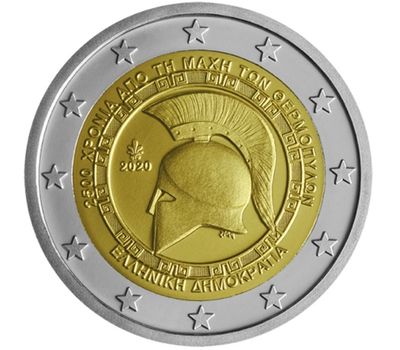  Монета 2 евро 2020 «2500-летие битвы при Фермопилах» Греция, фото 1 