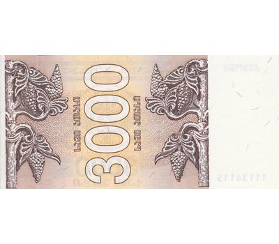  Банкнота 3000 купонов (лари) 1993 Грузия (Pick 45) Пресс, фото 2 