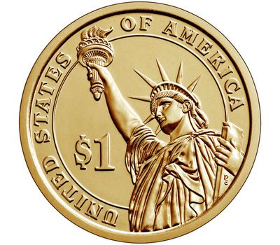  Монета 1 доллар 2020 «41-й президент Джордж Буш старший» США D, фото 2 