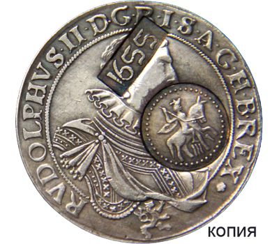  Монета ефимок с признаком 1655 (надчекан на талере 1609 года) (копия), фото 1 