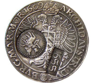  Монета ефимок с признаком 1655 (надчекан на талере 1609 года) (копия), фото 2 