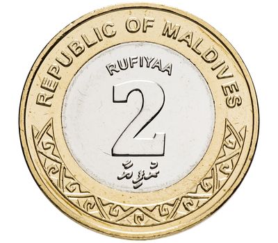  Монета 2 руфии 2017 «Раковина» Мальдивы, фото 2 