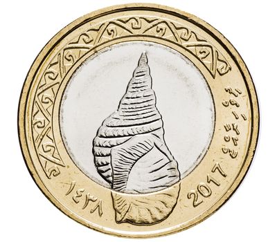  Монета 2 руфии 2017 «Раковина» Мальдивы, фото 1 