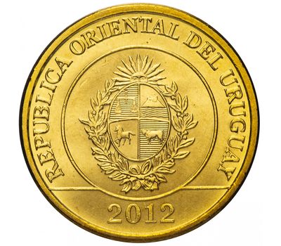  Монета 1 песо 2012 «Броненосец» Уругвай, фото 2 